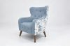 Picture of LUNORA Blue Accent Armchair/Sofa Chair with Floral Outer Back