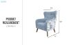 Picture of LUNORA Blue Accent Armchair/Sofa Chair with Floral Outer Back