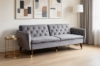 Picture of ARTHUR 3 Seater Velvet Sofa Bed (Grey)