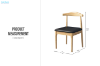 Picture of HORN Solid Wood Dining Chair with Black Cushion (Natural Color)