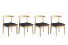 Picture of HORN Solid Wood Dining Chair with Black Cushion (Natural Color) - Each