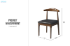 Picture of HORN Solid Wood Dining Chair with Black Cushion (Walnut)