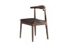 Picture of HORN Solid Wood Dining Chair with Black Cushion (Walnut) - Each