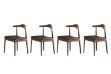 Picture of HORN Solid Wood Dining Chair with Black Cushion (Walnut) - 4 Chairs in 1 Carton