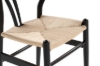 Picture of 49x57x75 WISHBONE Solid Beech Wood Y Replica Chair (Black Frame-Beige Seat) - Each