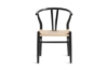 Picture of 49x57x75 WISHBONE Solid Beech Wood Y Replica Chair (Black Frame-Beige Seat) - 2 Chairs in 1 Carton