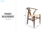 Picture of 49x57x75 WISHBONE Solid Beech Wood Y Replica Chair (Walnut Frame-Beige Seat) - 2 Chairs in 1 Carton