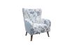 Picture of LUNORA Blue Accent Armchair/Sofa Chair with Floral Inner Seat