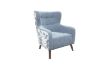 Picture of LUNORA Blue Accent Armchair/Sofa Chair with Floral Outer Back