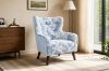 Picture of LUNORA Blue Accent Armchair/Sofa Chair with Floral Inner Seat