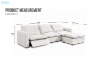 Picture of CERO Linen Fabric Power Reclining Sofa with Ottoman & USB Charging Port