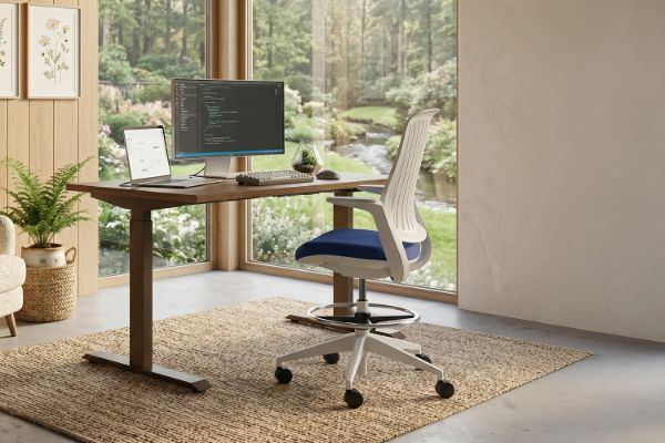 Picture of AERIS Mid Back Automatic Gliding Multifunctional Office Chair with Adjustable Foot Ring