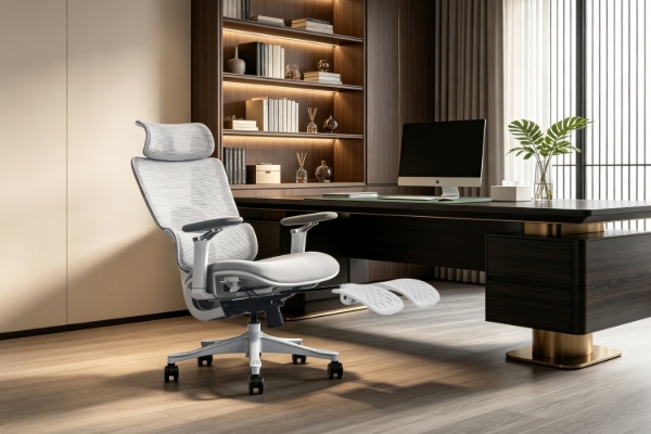 Picture of FLEXO Pro Height Adjustable Mesh Office Chair with Adjustable Headrest & Backrest, 5D Armrests and Seat Slider (Grey)