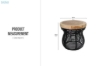 Picture of ORINDA D50 Side Table with Solid Mungur Wood Top and Rattan Base