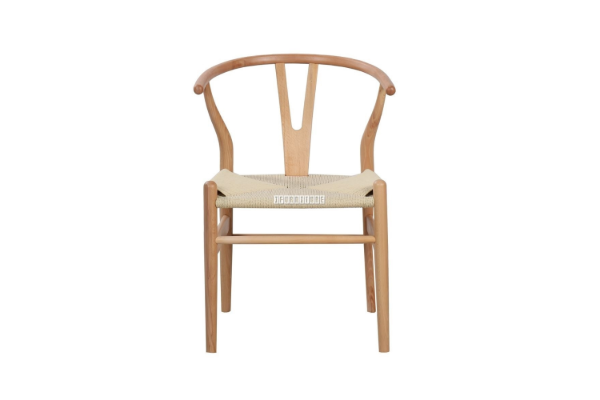 Picture of WISHBONE Solid Wood Y Replica Chair (Natural Frame-Beige Seat) - 53x50x79