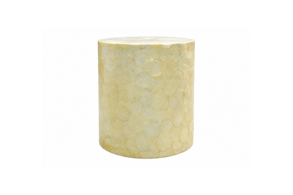 Picture of JULIETTE D39 Solid Wood Cylinder Side Table with Capiz Shell