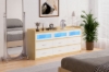 Picture of LUMEO 9-Drawer Dresser/Storage Cabinet with LED Lights (White&Oak)