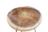 Picture of 659-036 NATURA Round Solid Mungur Wood Side Table with Icy Glass Inlay