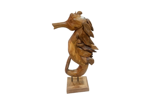 Picture of 659-003 Teak Wood Seahorse Sculpture (Medium)