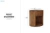 Picture of RILMOND Reclaimed Pine Wood Oval Bedside Table with Open Shelf