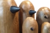 Picture of 650-049 Solid Teak Wood Bird Family Decorative Sculptures - Set of 5