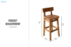 Picture of COMER Reclaimed Pine Wood Bar Chair with Footrest