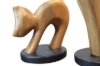 Picture of 650-048 Solid Teak Wood Cat Decorative Sculptures - Set of 2 (H38 & 40cm)