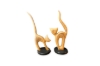Picture of 650-048 Solid Teak Wood Cat Decorative Sculptures - Set of 2 (H38 & 40cm)