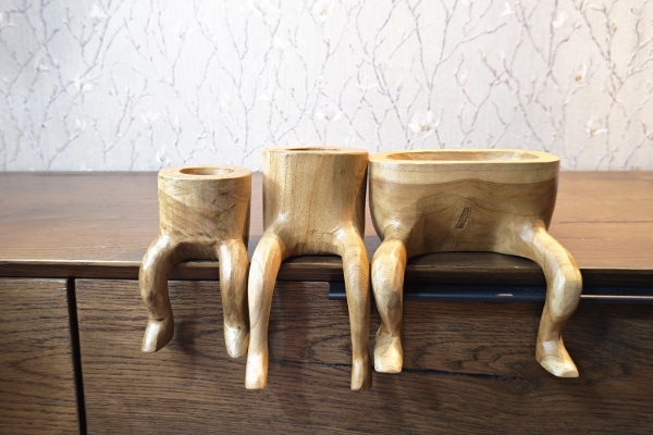 Picture of 650-051 Solid Teak Wood Decorative Trays - Set of 3