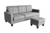 Picture of HAXTON Reversible Linen Fabric Sectional Sofa (Dark Grey)