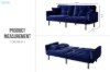 Picture of MILA Convertible Sofa Bed with Adjustable Split-Back (Dark Blue)