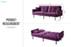 Picture of MILA Convertible Sofa Bed with Adjustable Split-Back (Purple)