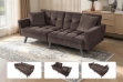 Picture of LUMI Convertible Sofa Bed with Adjustable Split-Back (Brown)