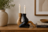 Picture of 650-052 Solid Teak Wood Candle Holder Set (25x11x17cm)
