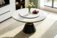 Picture of ORBIT 150 Round White Sintered Stone Dining Table with Lazy Susan