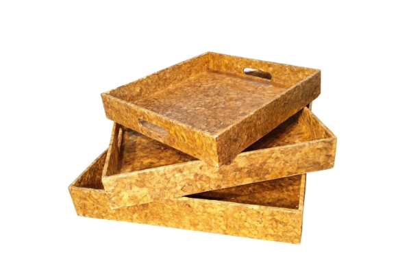 Picture of SATYA Crushed Capiz Shell Square Trays – Set of 3