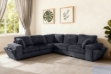 Picture of [FLOOR MODEL CLEARANCE] ALBERTA Corduroy Fabric Sectional Sofa with Built-in Bluetooth Speakers & Wireless Charging